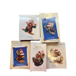 Hallmark Keepsake Christmas Ornaments Bundle Bear-Themed Sports Series Set of 5